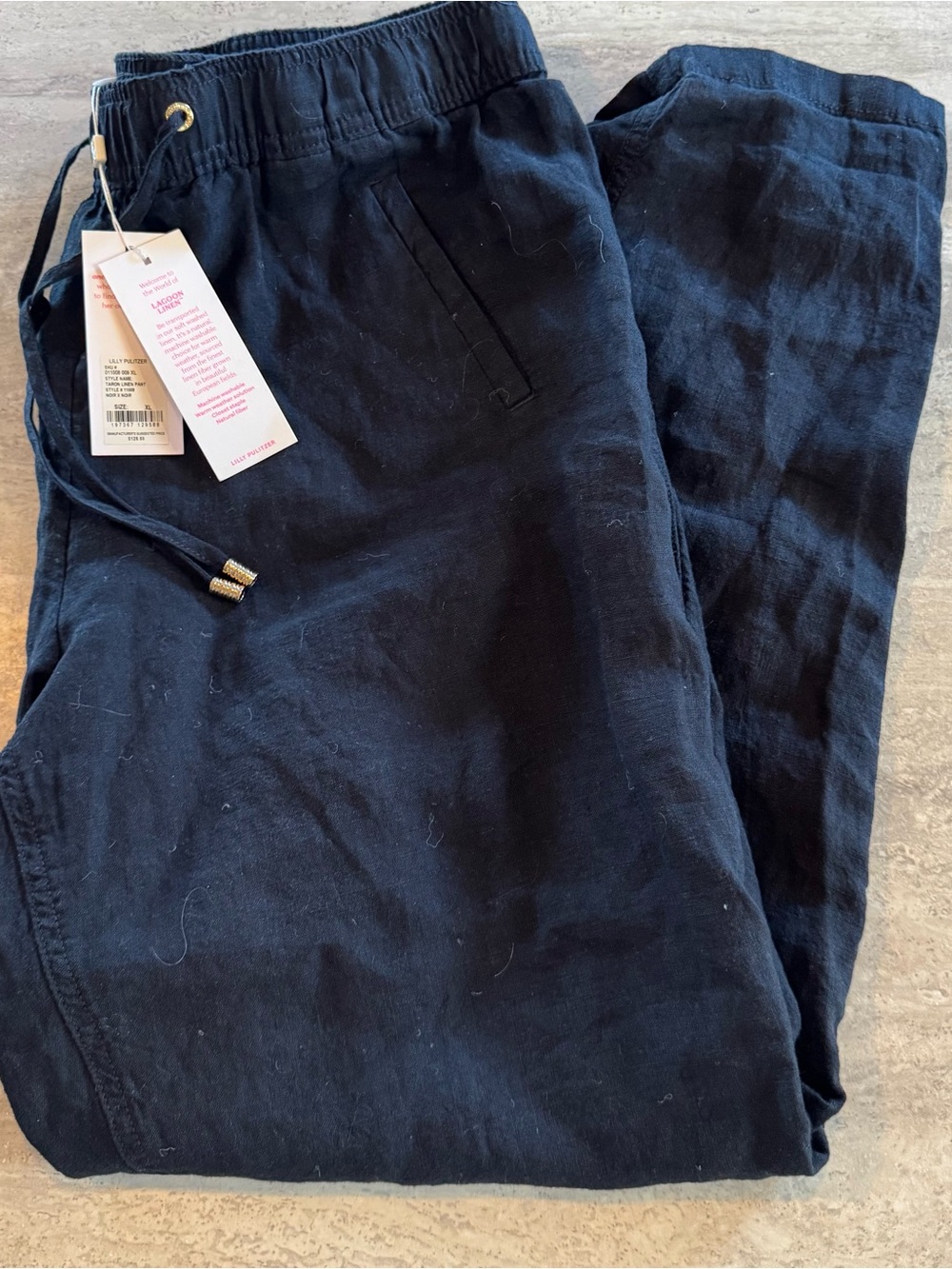 NWT - Lilly Pulitzer Taron Linen Pants - Size XL - Black